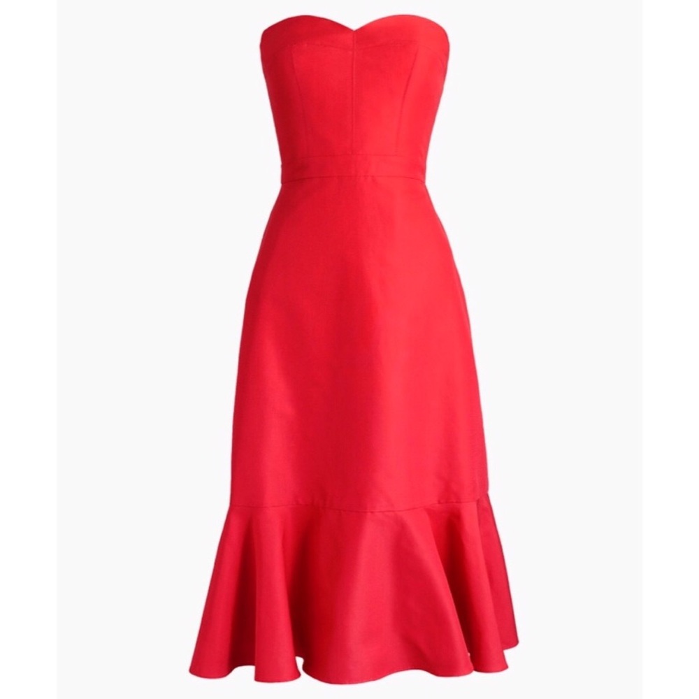 J.Crew Strapless Midi Dress (Blue color)